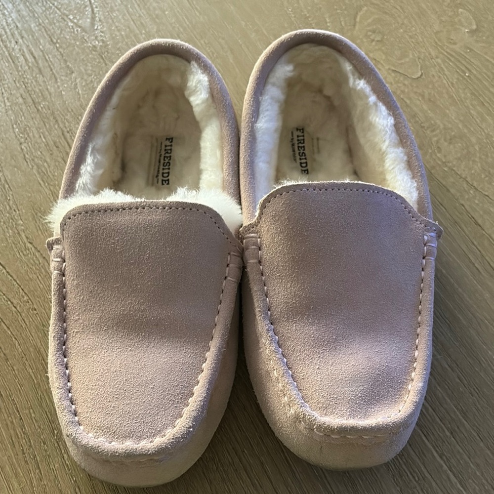 Fireside Pink Suede Slippers